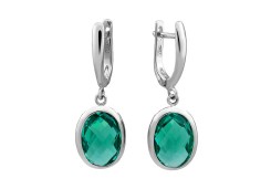 Серебряные cерьги висячие с кварцем