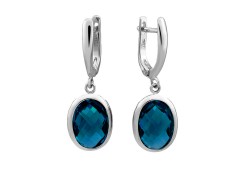 Серебряные cерьги висячие с ситаллом