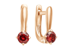 Золотые cерьги с фианитом