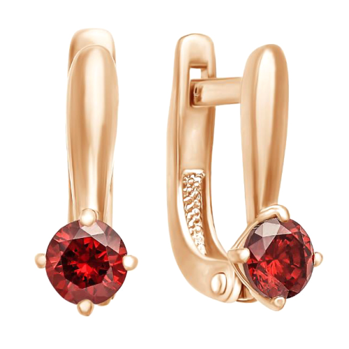 Золотые cерьги с фианитом