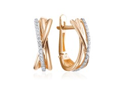 Золотые cерьги с бриллиантом