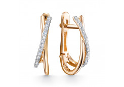 Золотые cерьги с бриллиантом