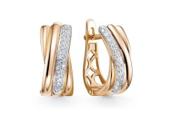 Золотые cерьги с бриллиантом