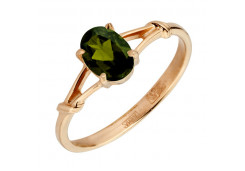 Кольцо из желтого золота с хризолитом