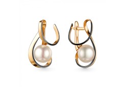 Золотые cерьги классические с жемчугом