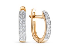 Золотые cерьги с бриллиантом