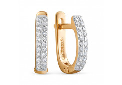 Золотые cерьги с бриллиантом
