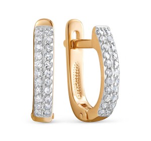 Золотые cерьги с бриллиантом