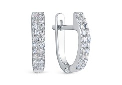 Серьги из белого золота с бриллиантом