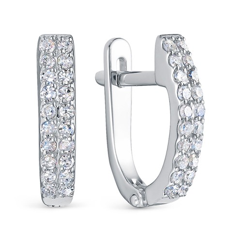 Серьги из белого золота с бриллиантом