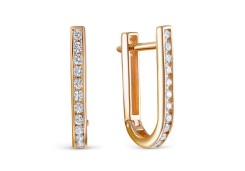 Золотые cерьги с бриллиантом