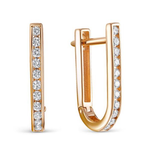 Золотые cерьги с бриллиантом