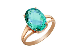 Золотое кольцо с аквамарином