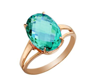 Золотое кольцо с аквамарином