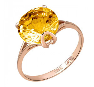 Золотое кольцо с цитрином