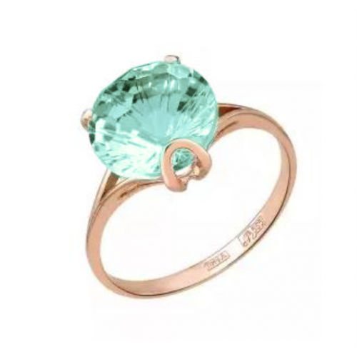 Золотое кольцо с аквамарином