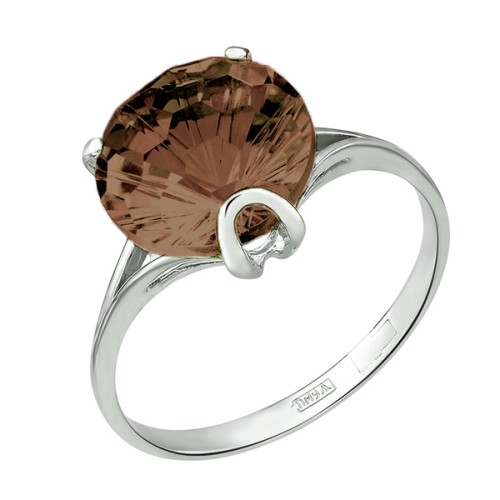 Серебряное кольцо с раух-топазом