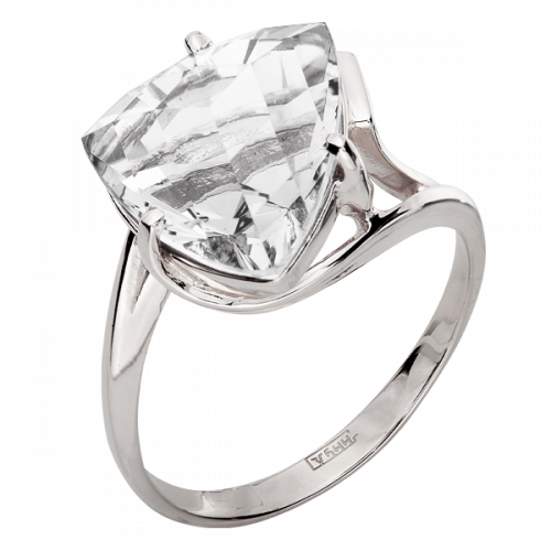 Серебряное кольцо с горным хрусталем