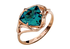 Кольцо из желтого золота с ситаллом