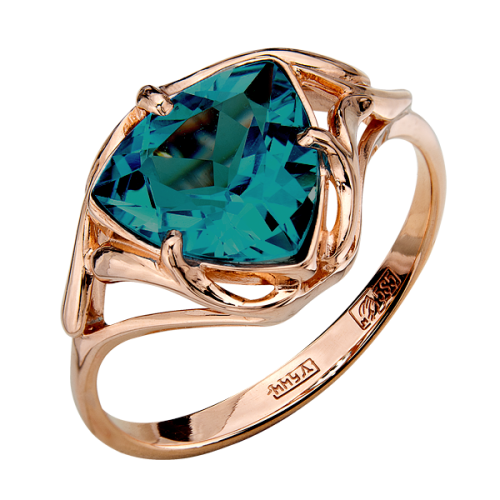 Кольцо из желтого золота с ситаллом