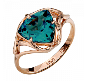 Кольцо из желтого золота с ситаллом