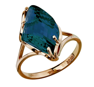 Золотое кольцо с ситаллом