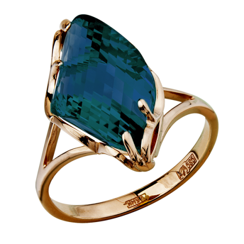 Золотое кольцо с ситаллом