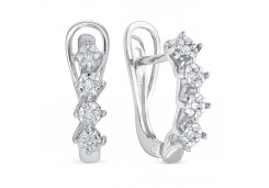 Серьги из белого золота с бриллиантом