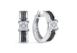 Серьги классические из белого золота с бриллиантом