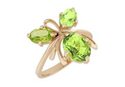 Кольцо из желтого золота с хризолитом