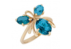 Золотое кольцо с лондон топазом