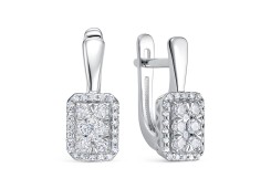 Серьги классические из белого золота с бриллиантом