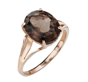 Золотое кольцо с раух-топазом