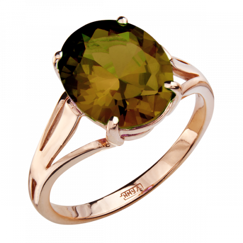 Кольцо из желтого золота с ситаллом