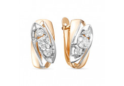 Золотые cерьги классические с бриллиантом