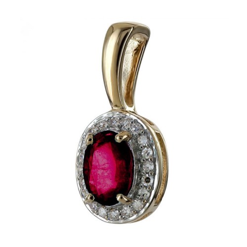 Золотая подвеска с рубином