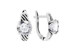 Серебряные cерьги с фианитом