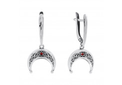 Серебряные cерьги висячие с ситаллом