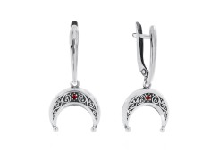 Серебряные cерьги висячие с ситаллом