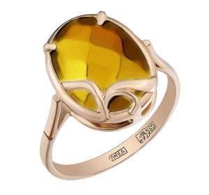 Золотое кольцо с янтарем