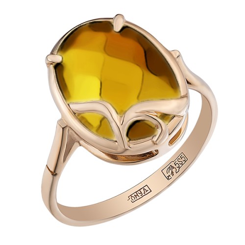 Золотое кольцо с янтарем