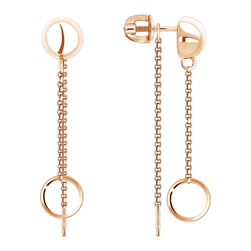 Серебряные cерьги пусеты (гвоздики) с позолотой