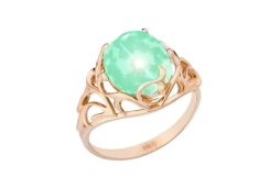 Золотое кольцо с аквамарином