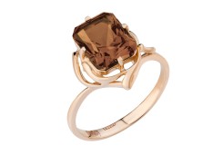 Золотое кольцо с раух-топазом