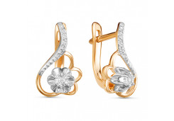 Золотые cерьги классические с бриллиантом