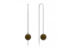 Серебряные cерьги с раух-топазом