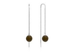 Серебряные cерьги с раух-топазом