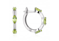 Серебряные cерьги с хризолитом