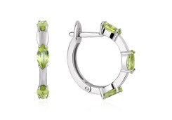 Серебряные cерьги с хризолитом