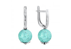 Серебряные cерьги висячие с кварцем